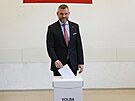Prezidentský kandidát Peter Pellegrini odevzdává svj hlas bhem prvního kola...