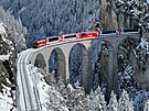 Ledovcocý Express na viaduktu Landwasser