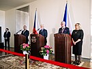 Tisková konference po jednání s prezidentem Petrem Pavlem. (28. bezna 2024)