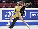 Madison Chocková a Evan Bates bhem rytmického tance na mistrovství v Montrealu.