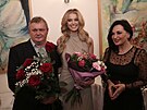 Miss World Krystyna Pyszková s primátorkou rodného Tince Vrou Palkovskou a...