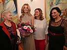 Miss World Krystyna Pyszková s primátorkou rodného Tince Vrou Palkovskou...