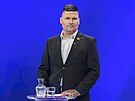 Debata slovenských prezidentských kandidát v televizi RTVS. Na snímku je éf...