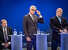 Debata slovenských prezidentských kandidát v televizi RTVS. Na snímku jsou...