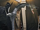 Na zámku Kozel je k vidní výstava drak od výtvarníka Alee Dranara.