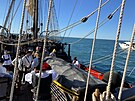 Píprava na sail parade (pehlídku lodí) v pístavu La Grande Motte