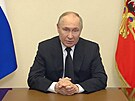 Ruský prezident Vladimir Putin pi mimoádném projevu o teroristickém útoku....