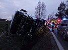 Nehoda kamionu, dod�vky a osobn�ho vozu u St��te�e na Trutnovsku (21. b�ezna...