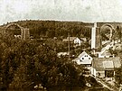 Stavba Strachovického viaduktu v roce 1887