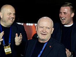 Reprezentaní kou Ivan Haek bhem utkání s Arménií.