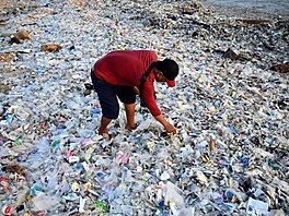 Do sbru odpadk na pláích na Bali se zapojili i turisté. (19. bezna 2024)