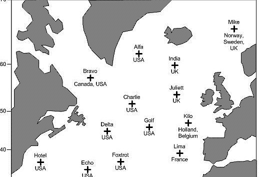 Rozmstn lod OWS v Atlantiku na pelomu 40. a 50. let.