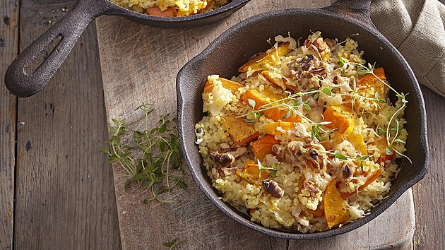 Jáhly s kysaným zelím a dýní