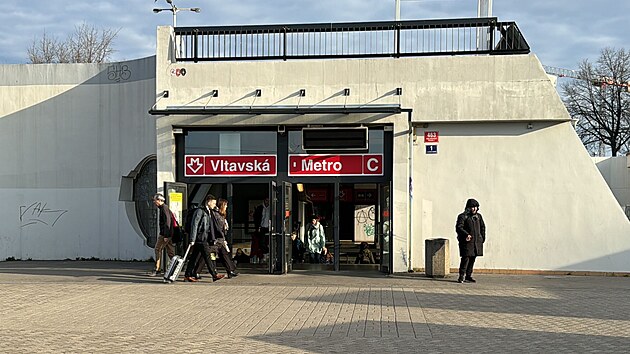 Uzaven stanice metra C Vltavsk (22. bezna 2024)
