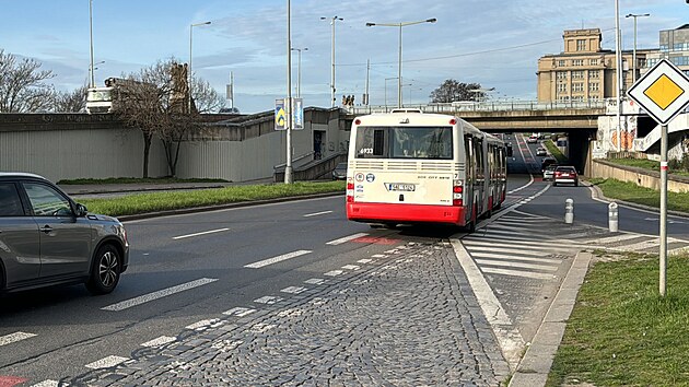 Vltavsk, nhradn autobusov doprava za uzaven metro. (22. bezna 2024)