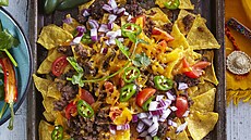 Zape�en� nachos s hov�z�m masem