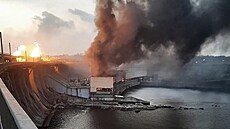 Rusové zaútoili i na Dnperskou vodní elektrárnu v Záporoí. (22. bezna 2024)