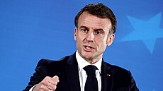 Francouzský prezident Emmanuel Macron na summitu lídr Evropské unie v Bruselu...