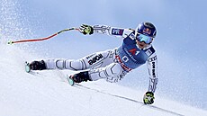 Ester Ledecká na trati super-G v Saalbachu.