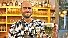 V plze�ském pivovaru Purkmistr je v nabídce zelené pivo.