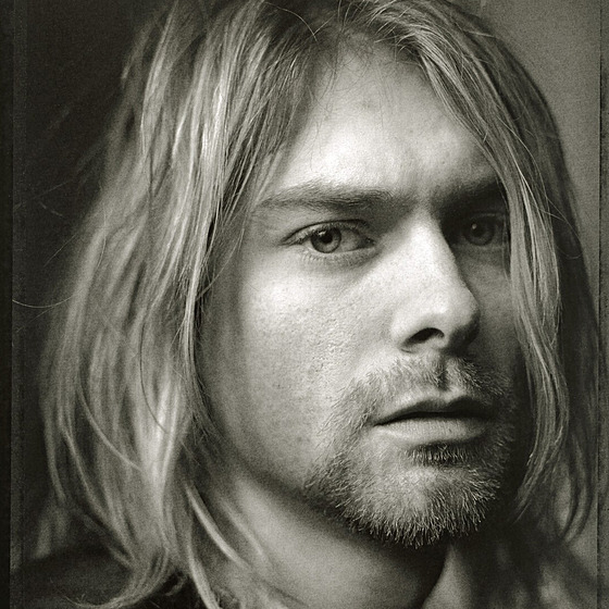 Portrét Kurta Cobaina pouitý v projektu Coolest American Celebrities