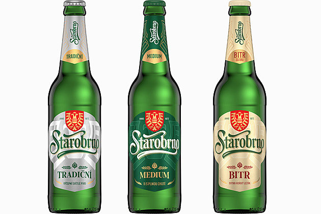 Pivo Starobrno mění svůj design. Etiketám dominuje dvouhlavý orel