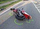 Nehoda motorke v Jihomoravskm kraji bhem velikononho volna.