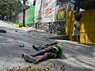 ena kráí vedle mrtvoly v haitském hlavním mst Port-au-Prince. (20. bezna...
