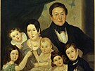 Johann Liebieg se svou rodinou (olej na plátn, autor neznámý)