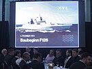 Slavnostní zahájení stavby fregaty tídy F126 nmeckého námonictva v lodnici...
