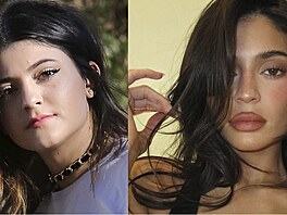 Kylie Jennerová v letech 2013 a 2024
