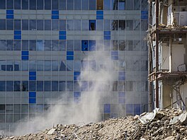 Bourání budovy CETIN, nkdy nazývané praský Mordor (2. dubna 2024)