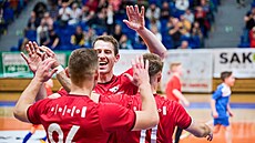 Radost futsalist� Helasu Brno (v �erveném) ve �tvrtfinále nejvy��í sout�e...