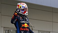 Radost Maxe Verstappena po dokonení Velké ceny Japonska.