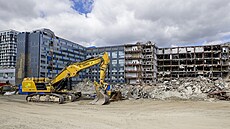 Bourání budovy CETIN, nkdy nazývané praský Mordor (2. dubna 2024)