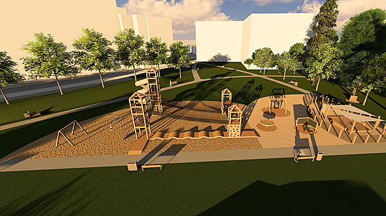 Studentský projekt promny parku na Libuín je vyladn do detail. Grafické...