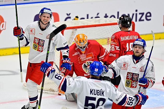 Třetí výhra v přípravě. Čeští hokejisté v Budějovicích porazili Rakousko 5:1