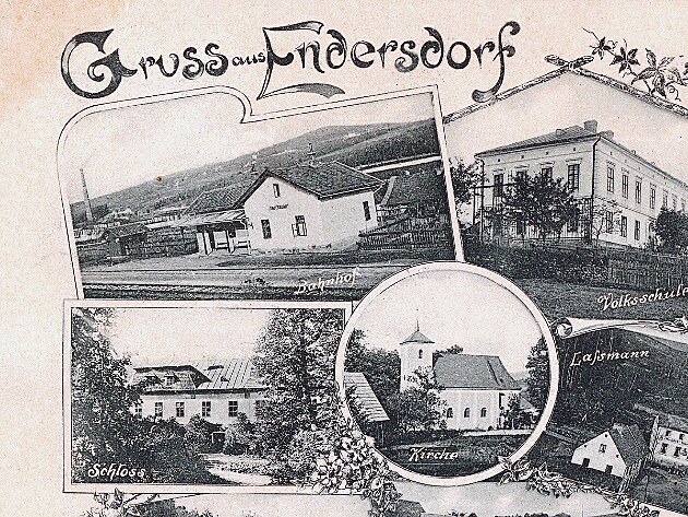 Stanice Ondejovice na dobov pohlednici z roku 1899