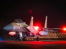 Izraelský letoun F-15, který se podílel na likvidaci náletu íránských dron na...