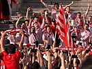 Fanouci Athletic de Bilbao oslavili triumf ve fotbalovém poháru Copa del Rey