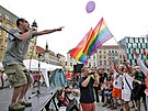 Pavel V�tek na brn�nsk� Queer Parade (�erven 2008)