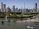 Záplavy zpsobené silným detm v Dubaji ve Spojených arabských emirátech (18....