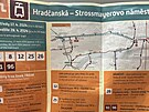 Let�k s informacemi o v�luce mezi Hrad�anskou a Strossmayerov�m n�m�st�m. (18....