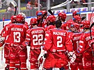 Hokejisté Tince slaví vítzství v prvním finálovém utkání na Pardubicemi.
