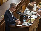 Andrej Babi (ANO) na mimoádné schzi Poslanecké snmovny k Migranímu paktu....