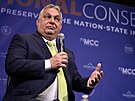 Maarský premiér Viktor Orbán hovoí bhem konference Národního konzervatismu v...