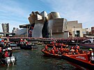 Prvod ped Guggenheimovým muzeem, dalí klíové stavb v historii msta....