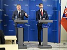 Slovenský premiér Robert Fico na tiskové konferenci se éfem diplomacie SR...