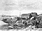 Historická kresba pístavu Vadsö