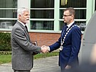 Zlínský hejtman Radim Holi vítá prezidenta Petra Pavla. (duben 2024)